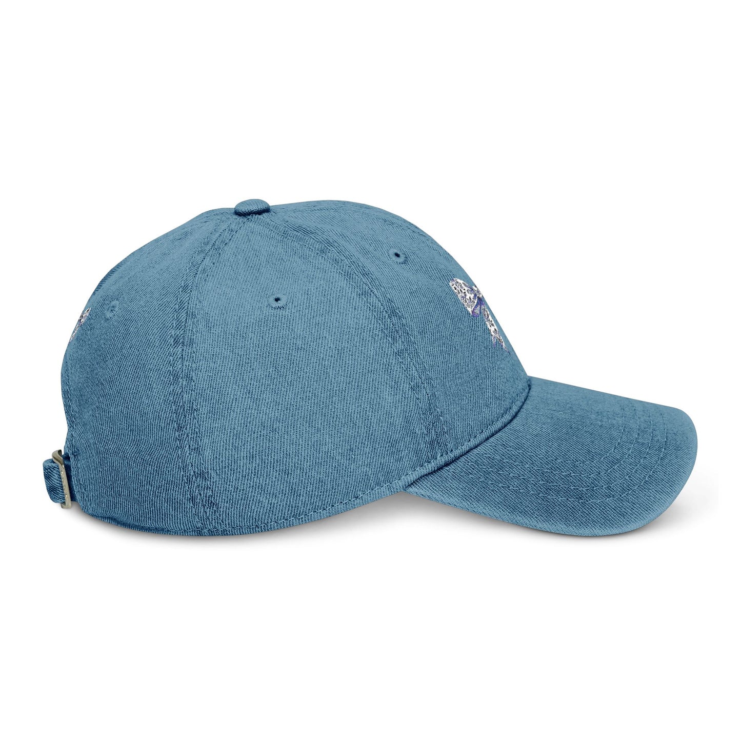 Embroidered Denim Hat- Frence Bow Design
