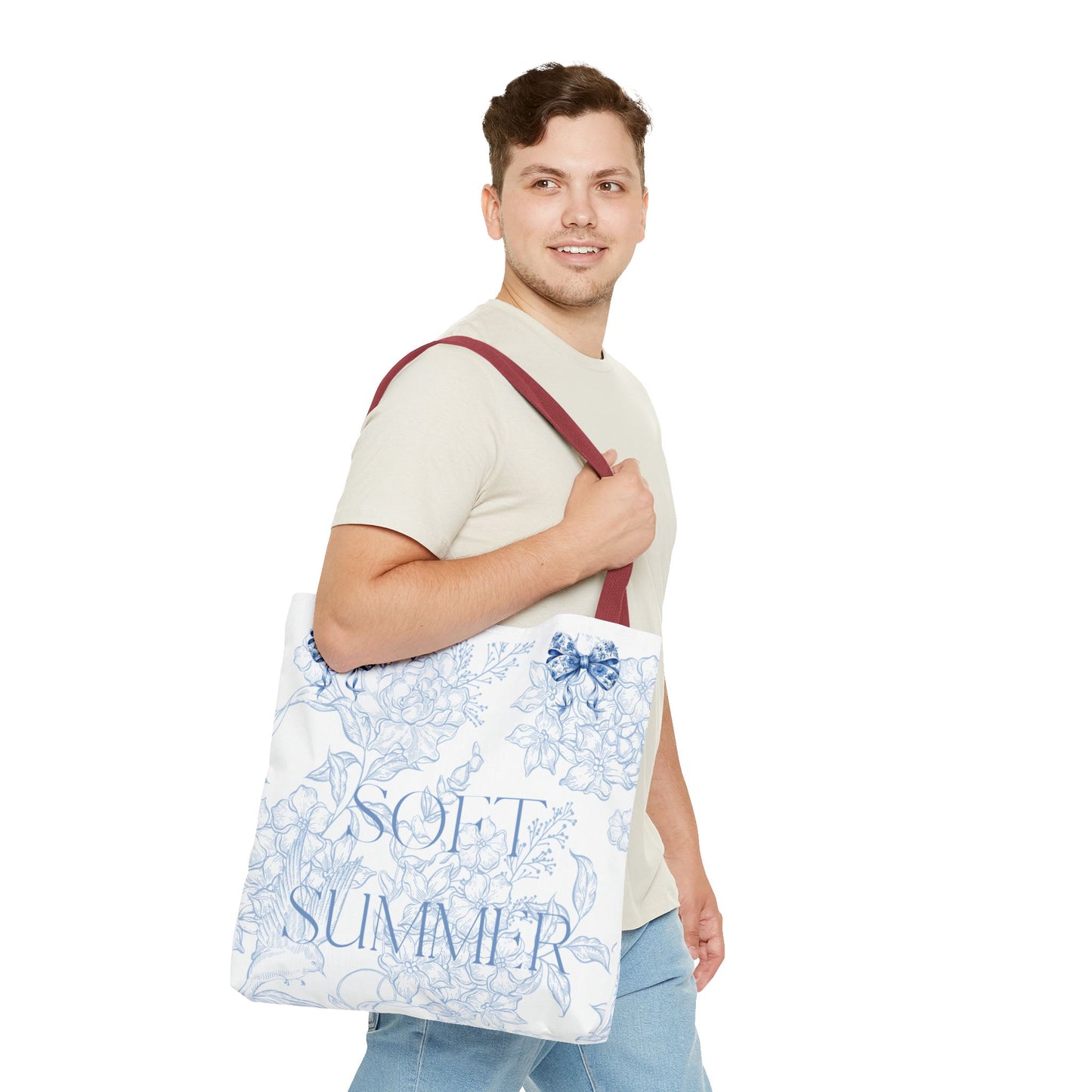 Soft Summer Floral Tote Bag - Stylish & Functional for Any Occasion