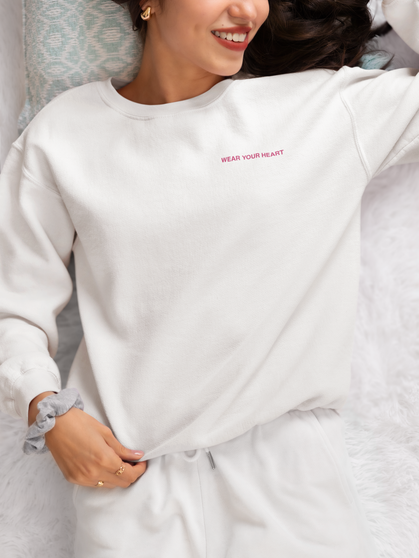 Embroidered Unisex Sweatshirt - 'Wear Your Heart'