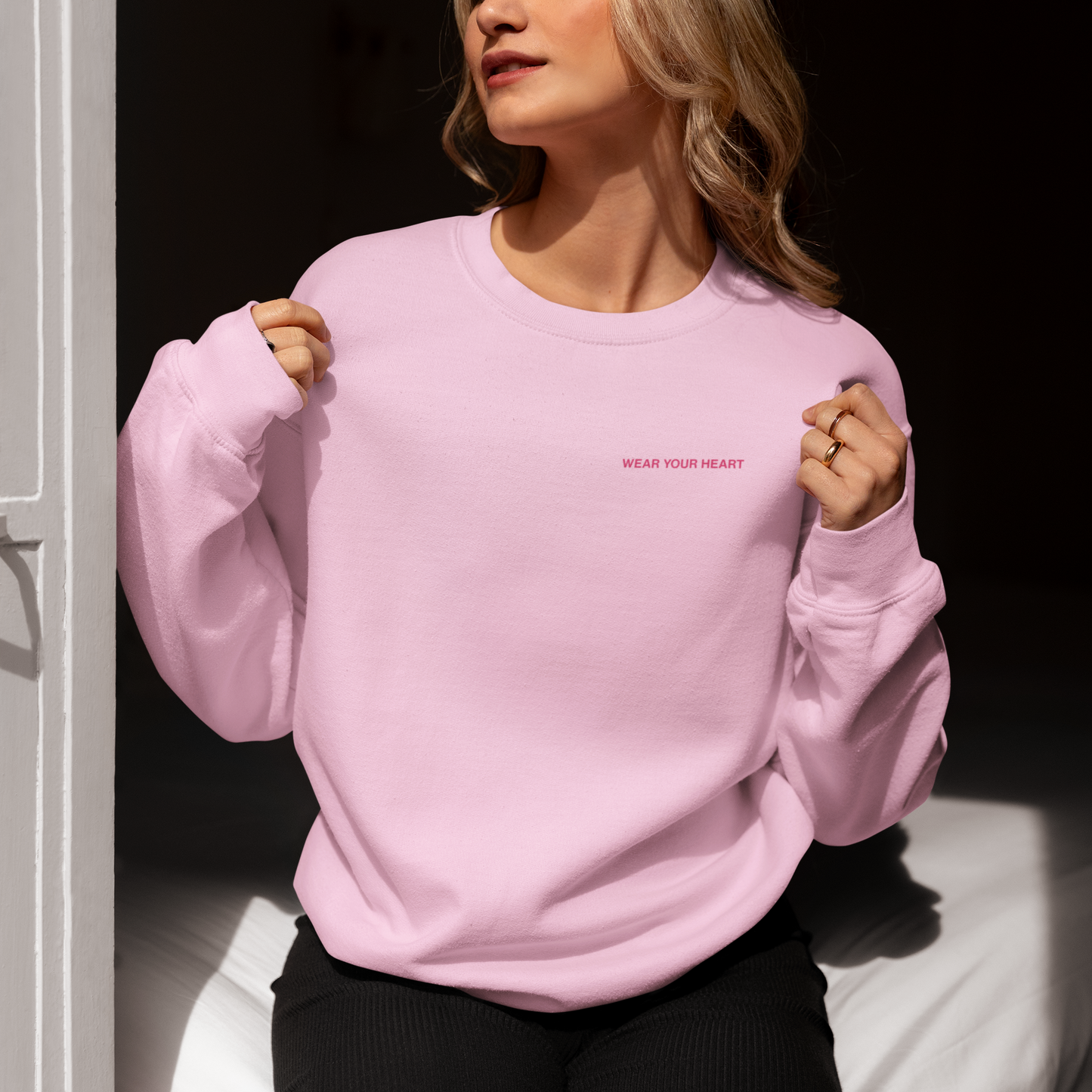 Embroidered Unisex Sweatshirt - 'Wear Your Heart'