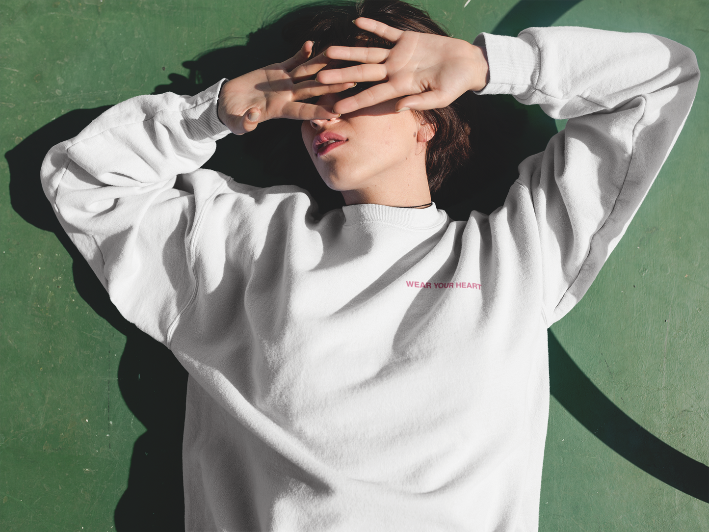 Dyed Sweatshirt -" WEAR YOUR HEART"