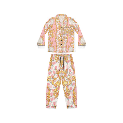 Elegant Women's Satin Pajamas Set - Floral Design for Cozy Nights