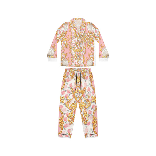 Elegant Women's Satin Pajamas Set - Floral Design for Cozy Nights